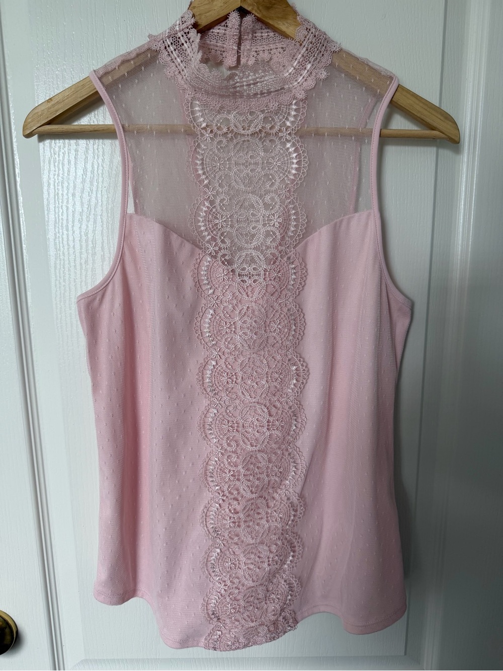 Express Pink Lace-Front Sleeveless Camisole